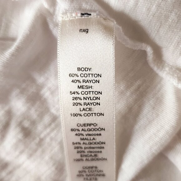 Chicos White Cotton 3/4 Sleeve Embroidered Casual Resortwear Tunic Sz 3 - Picture 6 of 7